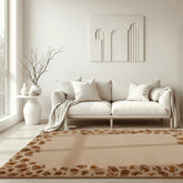 Alfombra de mezcla de lana con Leopard Frame