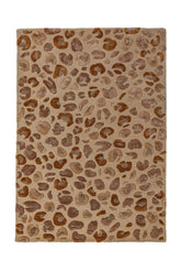 Alfombra de mezcla de lana con Leopard Frame