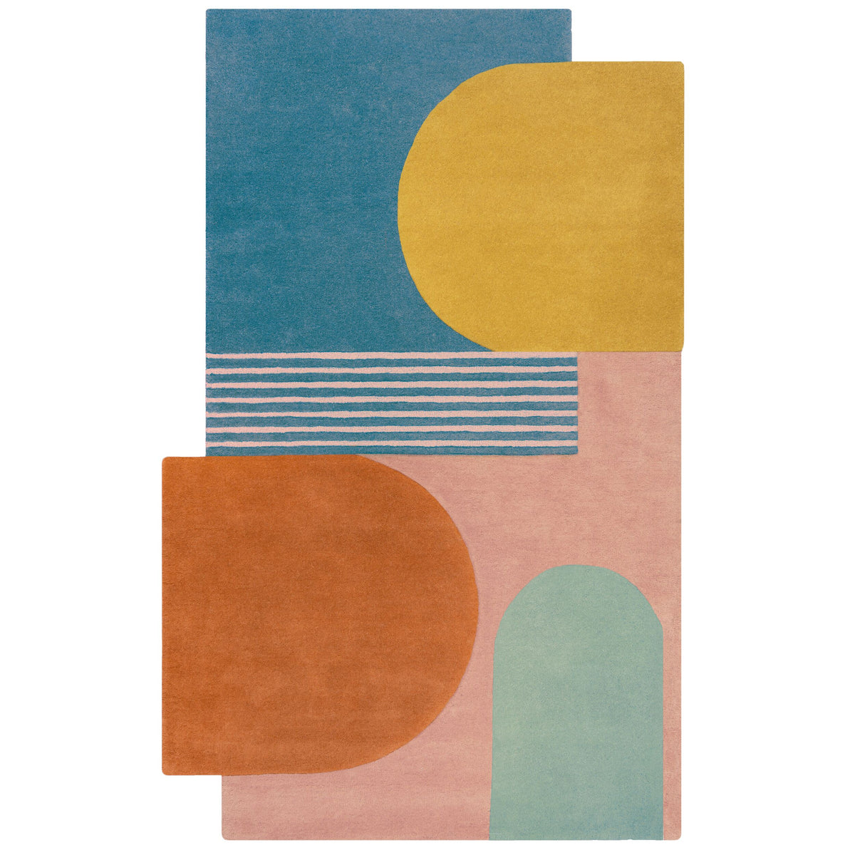 Alfombra abstracta de lana Lozenge