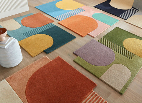 Alfombra abstracta de lana Lozenge