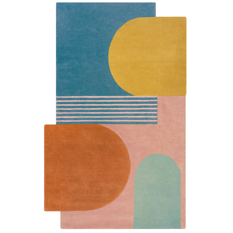 Alfombra abstracta de lana Lozenge