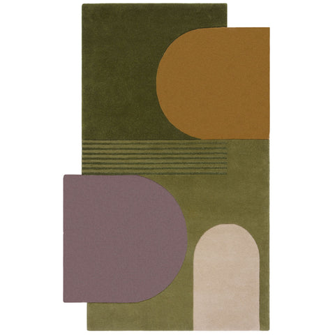 Alfombra abstracta de lana Lozenge