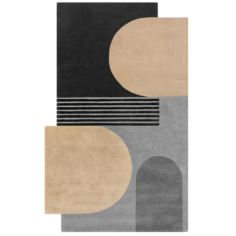 Alfombra abstracta de lana Lozenge