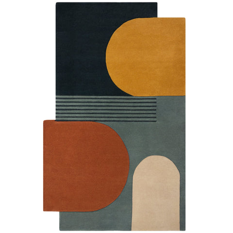 Alfombra abstracta de lana Lozenge