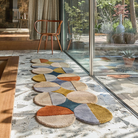 Alfombra de lana en forma de festón Mia Ellipse
