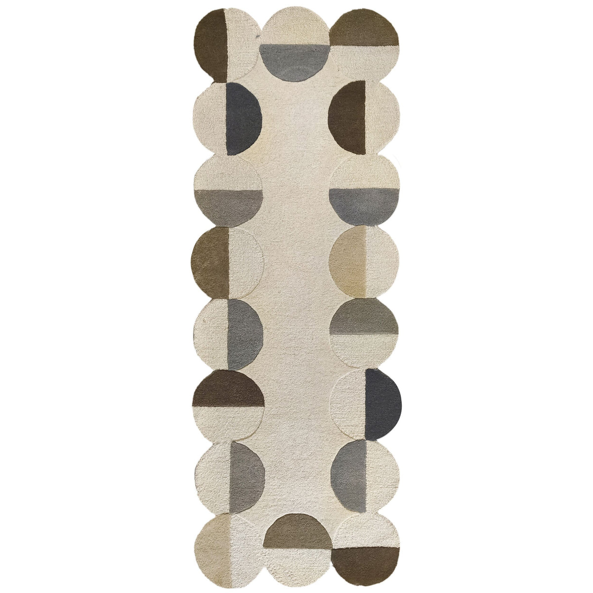 Alfombra abstracta de lana Mia Scallop Frame