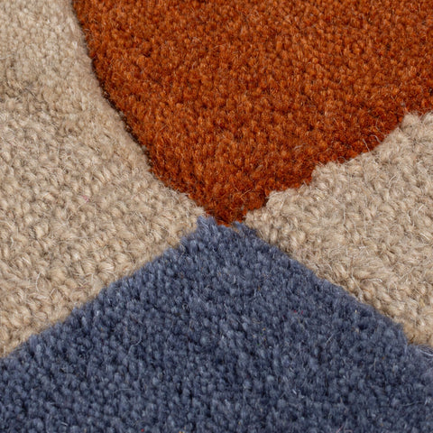 Alfombra abstracta de lana Mia Scallop Frame