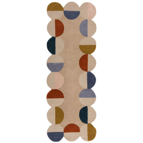 Alfombra abstracta de lana Mia Scallop Frame