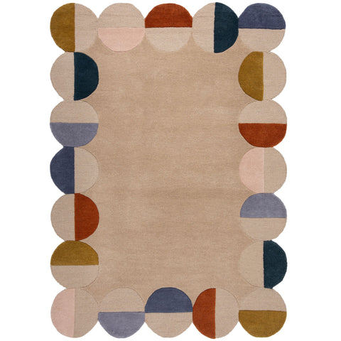 Alfombra abstracta de lana Mia Scallop Frame