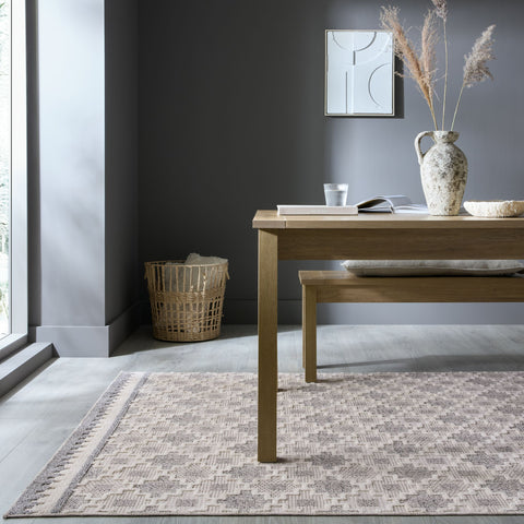 Alfombra Geométrica Lavable Graysen