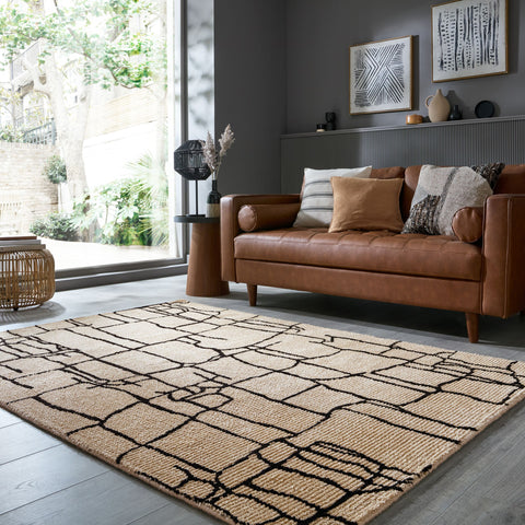 Alfombra abstracta con aspecto de lana Theo