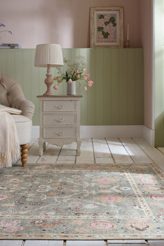 Alfombra Floral Vintage Lavable