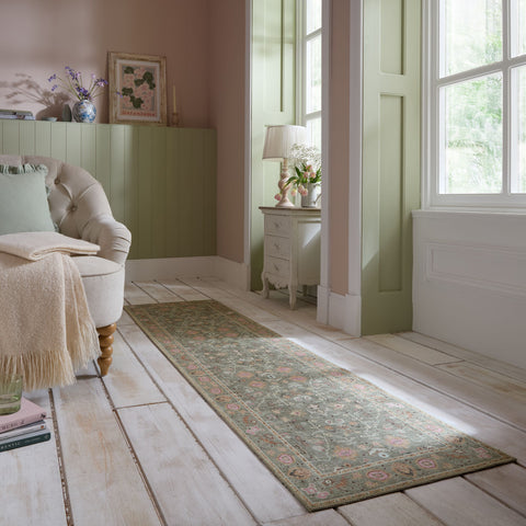 Alfombra Floral Vintage Lavable