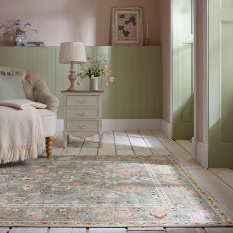 Alfombra Floral Vintage Lavable