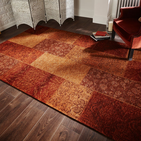 Alfombra estampada Patchwork Chenilla