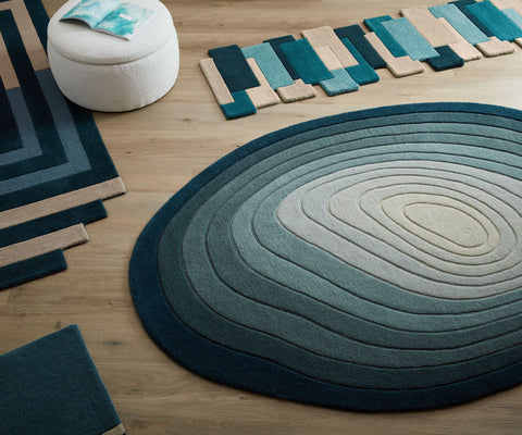 Alfombra de lana en forma de charco Lana Ombre