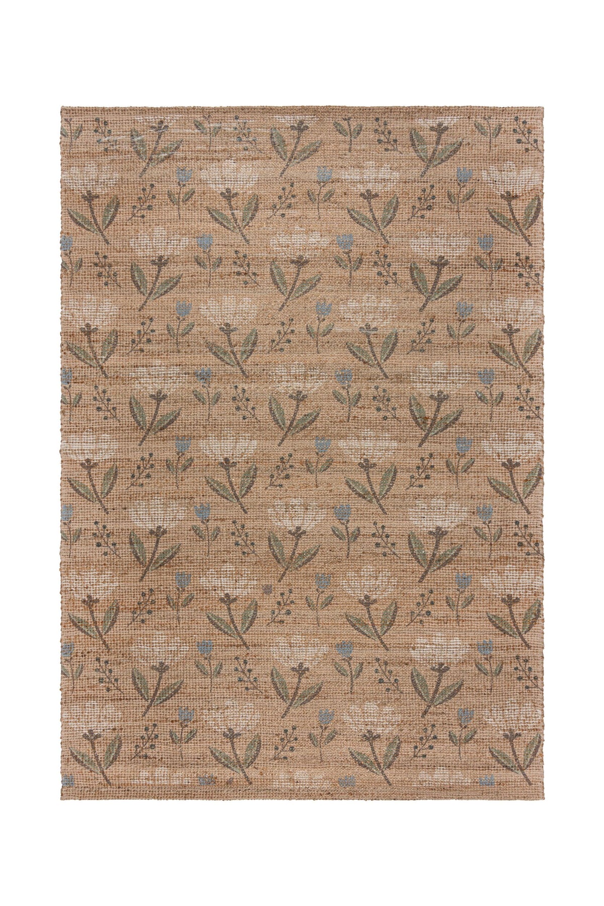 Alfombra Floral de Yute Estampado Arriana