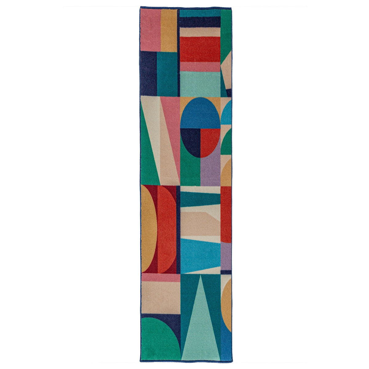 Alfombra de mezcla de lana con Patchwork Geometric