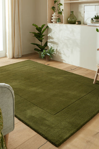 Alfombra con bordes de lana texturizada