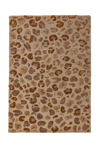 Alfombra de mezcla de lana con Leopard Frame