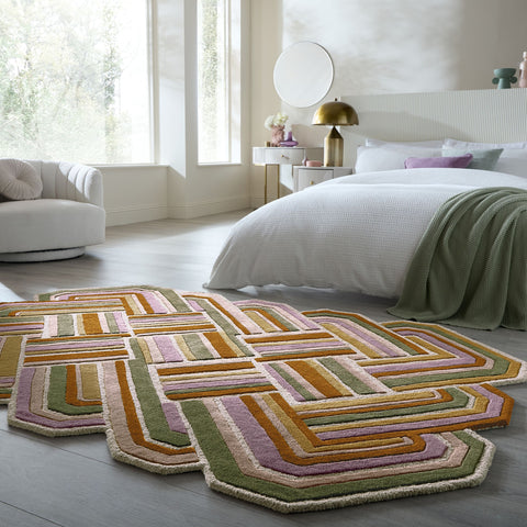 Alfombra de lana con diseño en Lattice Shaped