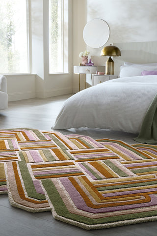 Alfombra de lana con diseño en Lattice Shaped