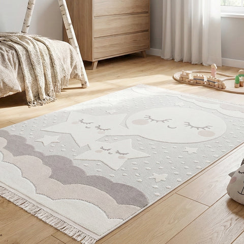 Alfombra para Niños Luna Estrellas