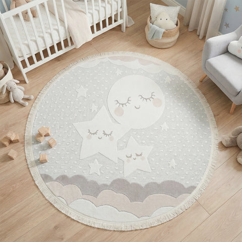 Alfombra para Niños Luna Estrellas