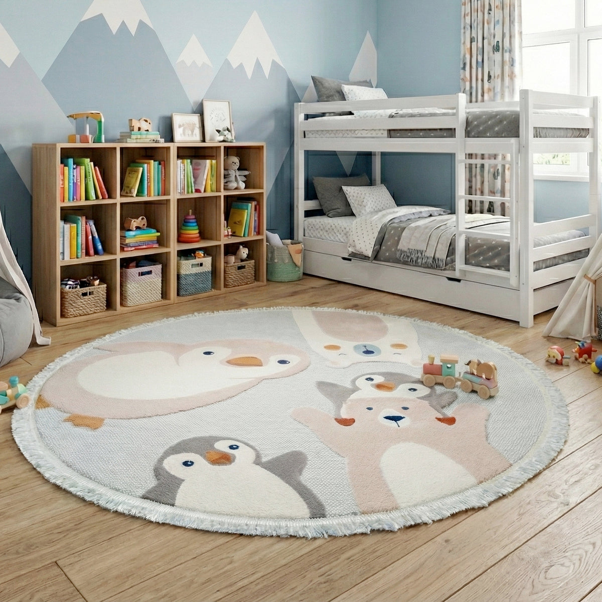 Tapete infantil com estampado do animal Pingu