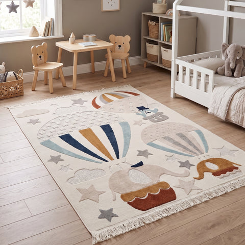 Alfombra para Niños con globos volando
