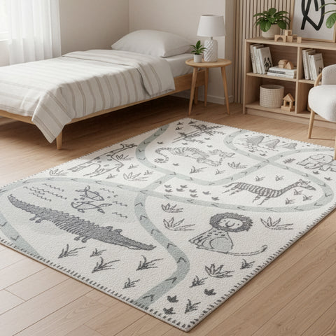 Tapete infantil Nuvia com estampado de animais