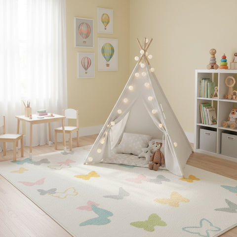 Tapete infantil Nuvia com borboletas