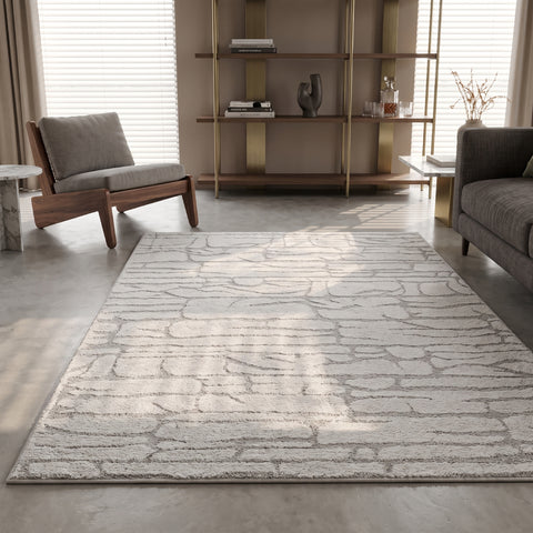 Tapete Serenity de pelo curto e macio com formas
