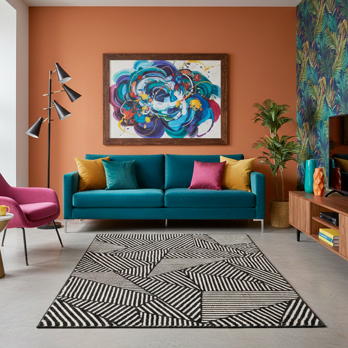 Tapete Vibranza Prisma para sala de estar