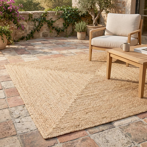 Alfombra Yute Natural Cuadrada